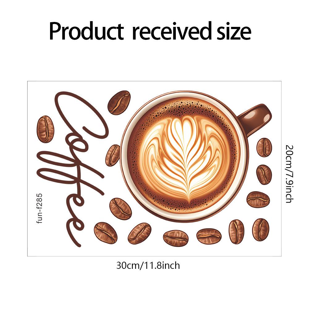 Simple Coffee Cup Coffee Bean Cafe Atmosphere Beautify Decorative Wall Stickers Self-adhesive