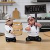Фигурка повара из смолы с доской для сообщений, держателем для зубочисток, статуэтка повара из смолы, скульптура, декор для кухонной столешницы, украшение для дома, кафе, ресторана