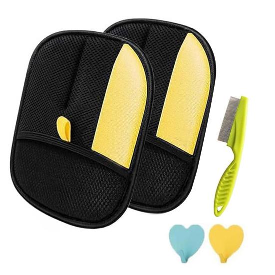 5Pcs/Set Pet Hair Remover Reusable Electrostatic Dogs Cats Hair Removal Gloves Lint Removal Tool for Clothing Furniture Car Seats