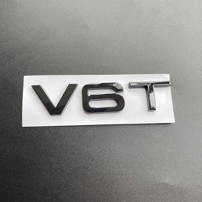 3D ABS V6T V8T Logo Car Rear Boot Trunk Side Fender Car Emblem Badge Sticker Decals For S A4L A5 A6L A7 S4 S5 Car Accessories