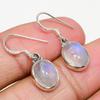 Серьги из стерлингового серебра 925 пробы с натуральным радужным лунным камнем, 1,25 дюйма, E3S54