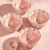 Керамическая рисовая миска Домашняя миска для еды Кролик с клубникой Маленькая миска Тарелка 5 дюймов Посуда Милая Салат