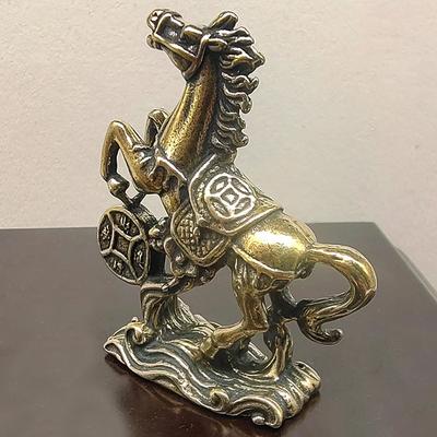 Латунная Лошадь На Монетах Статуэтка Удачи Фэн-шуй Настольные Миниатюры Коллекции Ремесел Фигурки