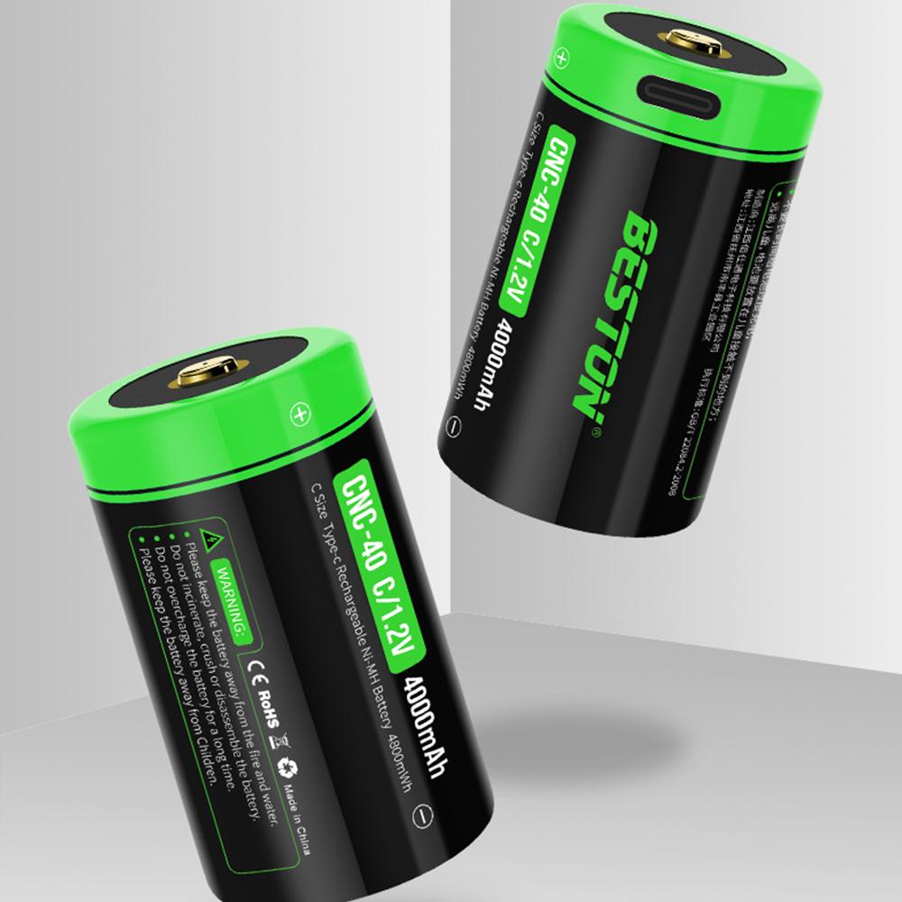 1,2 В NI-MH аккумулятор для водонагревателя, фонарик, 4000 мАч, тип C, USB аккумуляторная батарея