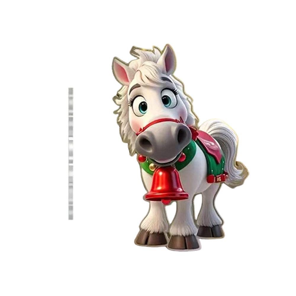 Новый 2D Плоский Рождественский Подвесной Кулон Сияющий Имитация Лошади Подвеска Балерина Акриловый Брелок Шармы для Сумки