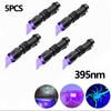 UV Purple Flashlight 365NM/395NM Aluminum Alloy Cash Detector Fluorescence Detection UV Flashlight Scorpion Lamp Purple Lamp