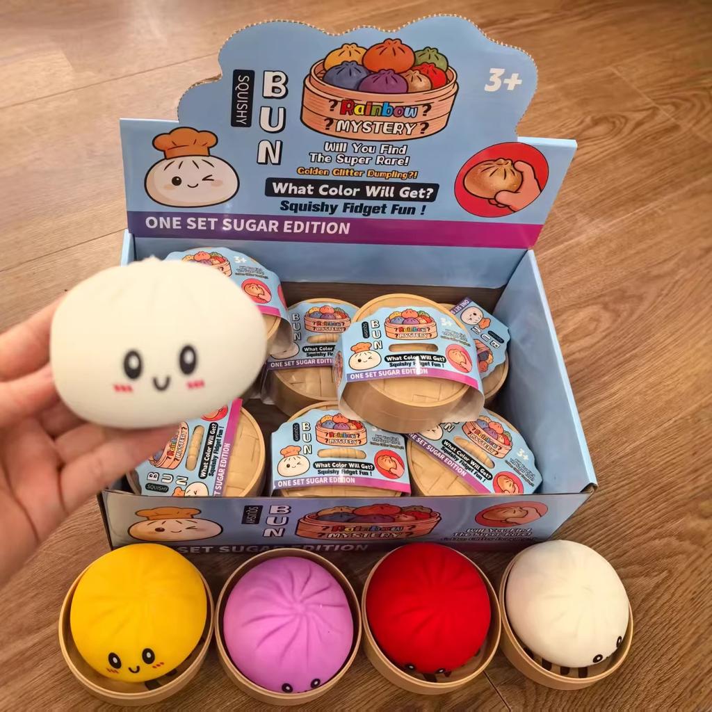 Simulation Decompression Char Siu Buns Soft Decompression Toy Flour Hand Kneading Music Fake Food Model Slow Rebound Malt