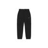 Solid Color Logo Print Cuffed Casual Pants Women Bottoms Black VN0A7YIHBLK