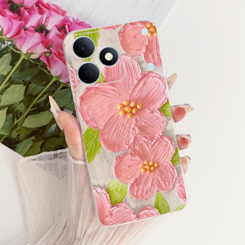 Чехол для Realme Note 80 4G RMX5388 Милый Кот Цветы Рисованный Чехол Мягкий Силиконовый Чехол Для Realme Note 80 Note80 Задняя Крышка Fundas