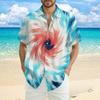 Men's Fashion Loose Tie-Dye Printed Short Sleeve Beach Shirt