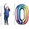 Ballon Chiffre 0 - Décoration de Fête - 100cm - Multicolore - Hélium Inclus - Anniversaire