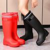 Tall Women's Rain Shoes Anti-splash Bundle Rain Boots Pink Series Height-increasing and Thin Non-slip Rain Boots Waterproof Outdoor Rubber Shoes
