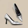 Formal High Heeled Sandals for Woman Concise Office Lady Slingbacks Stilettos Sexy Pointed Toes Summer Chic Ladies Mules Shoes