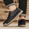 Мужская кожаная повседневная обувь Мягкая подошва Обувь для ходьбы Роскошный бренд На шнуровке Легкая обувь для ходьбы Уличные мужские кроссовки