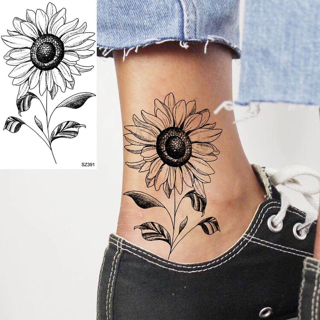 Hyacinth Daisy Temporary Tattoos For Women Girl Lavender Peony Fake Tattoo Sticker Daffodil Tulip Wrist Fashion Waterproof Tatoo