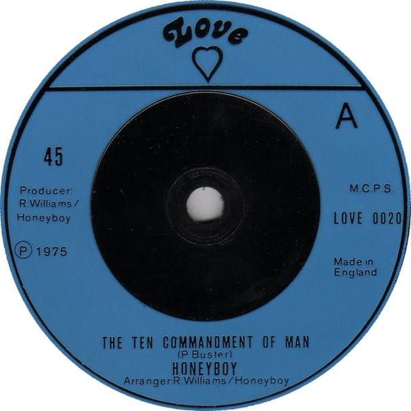 7-дюймовая пластинка HONEY BOY The Ten Commandments Of Man LOVE020 Love 1975 UK Регги Ска Даб Б/у