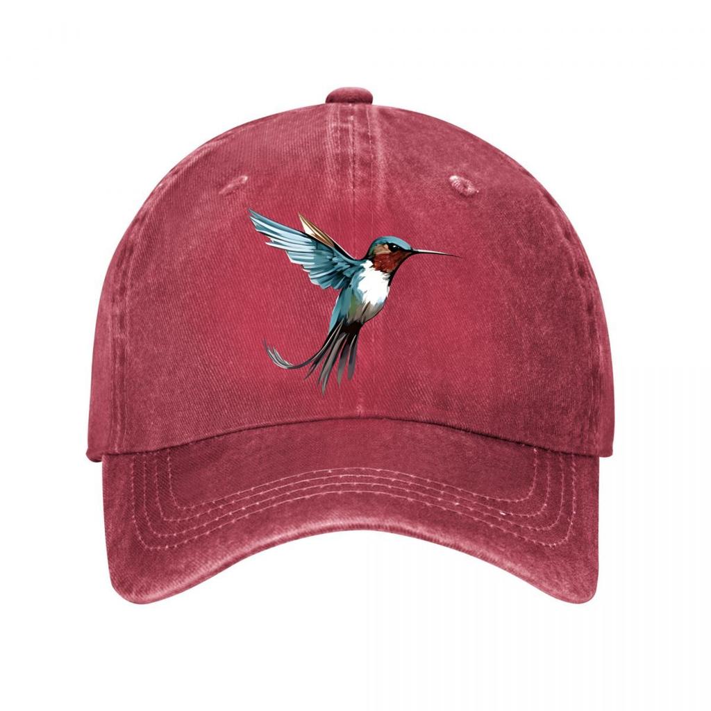 Hummingbird Graphic Cap New Vintage Washed Cotton Baseball Cap Parent Kids Sun Hats