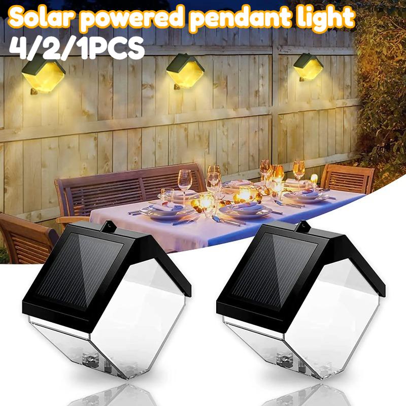 Solar Fence Lights Warm/RGB Color Changing Solar Wall Light Outdoor Waterproof LED Solar Decorative Lighting for Step Backyard