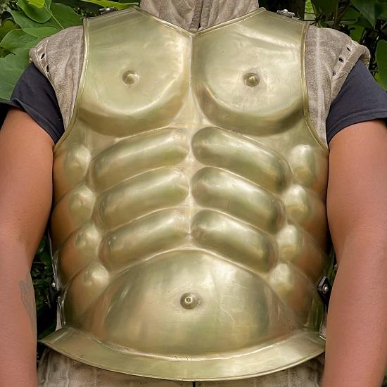 Греческая спартанская арена Юрский доспех Средневековая копия Определенная мускулатура Передняя часть Задняя часть Римская