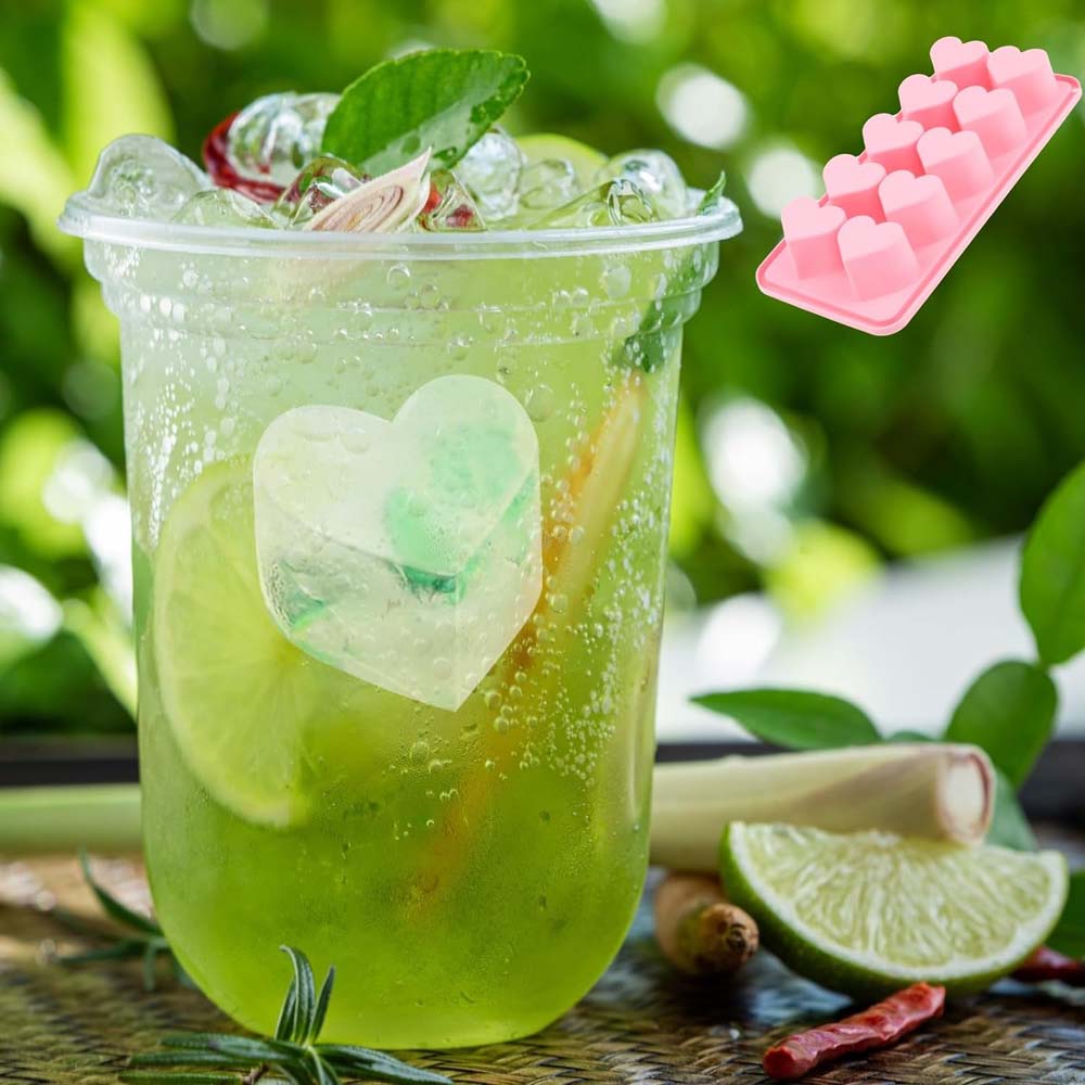 Heart Shaped Ice Cube Tray Mold for Freezer, Easy Release Heart Molds for Cocktails, Whiskey, Drinkings, Silicone Molds for Chocolate, Candy, Soap