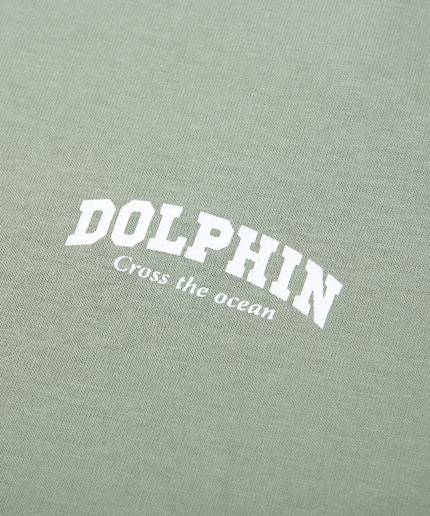 DOLPHIN WAVE APPAREL [3-Pack] Dolphin Arch Logo T-Shirt White & Light Khaki & Black