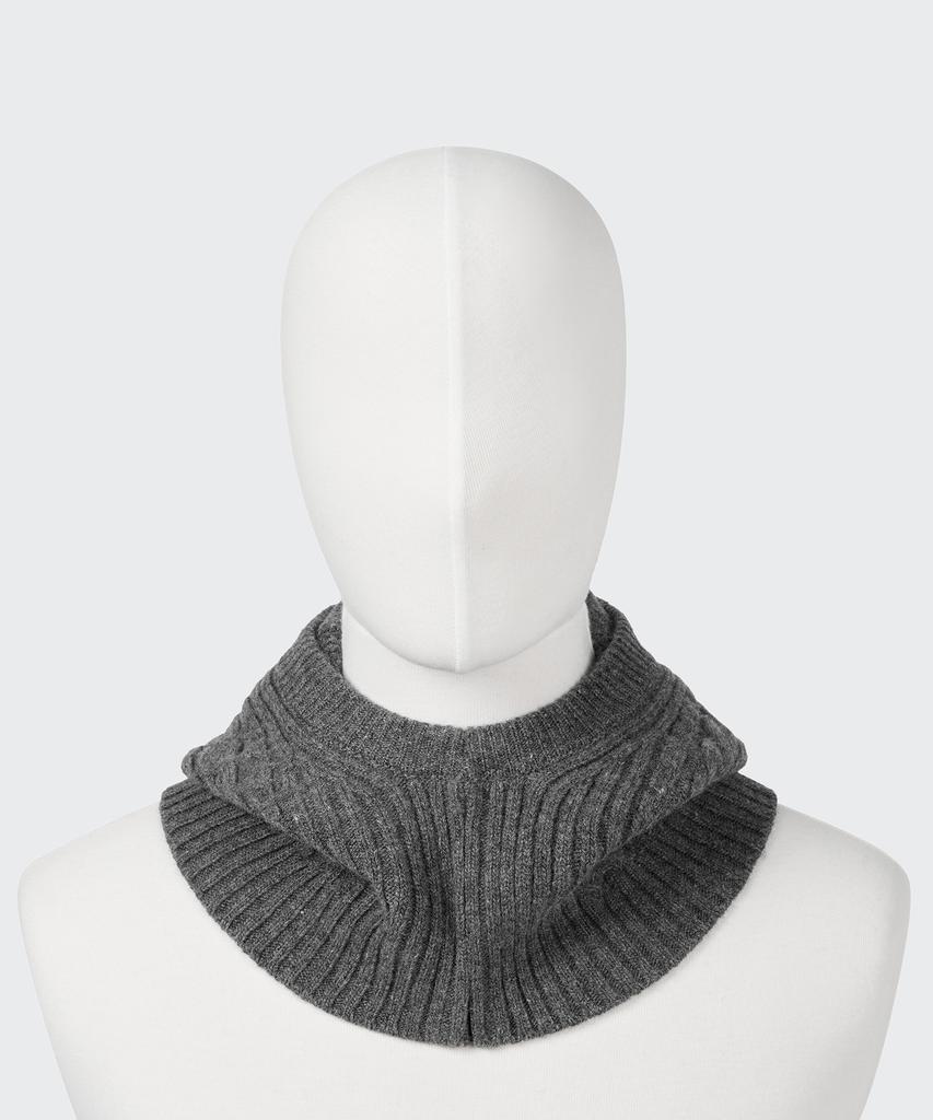 MUSINSA STANDARD Lambswool Cable Knit Balaclava [Medium Grey]