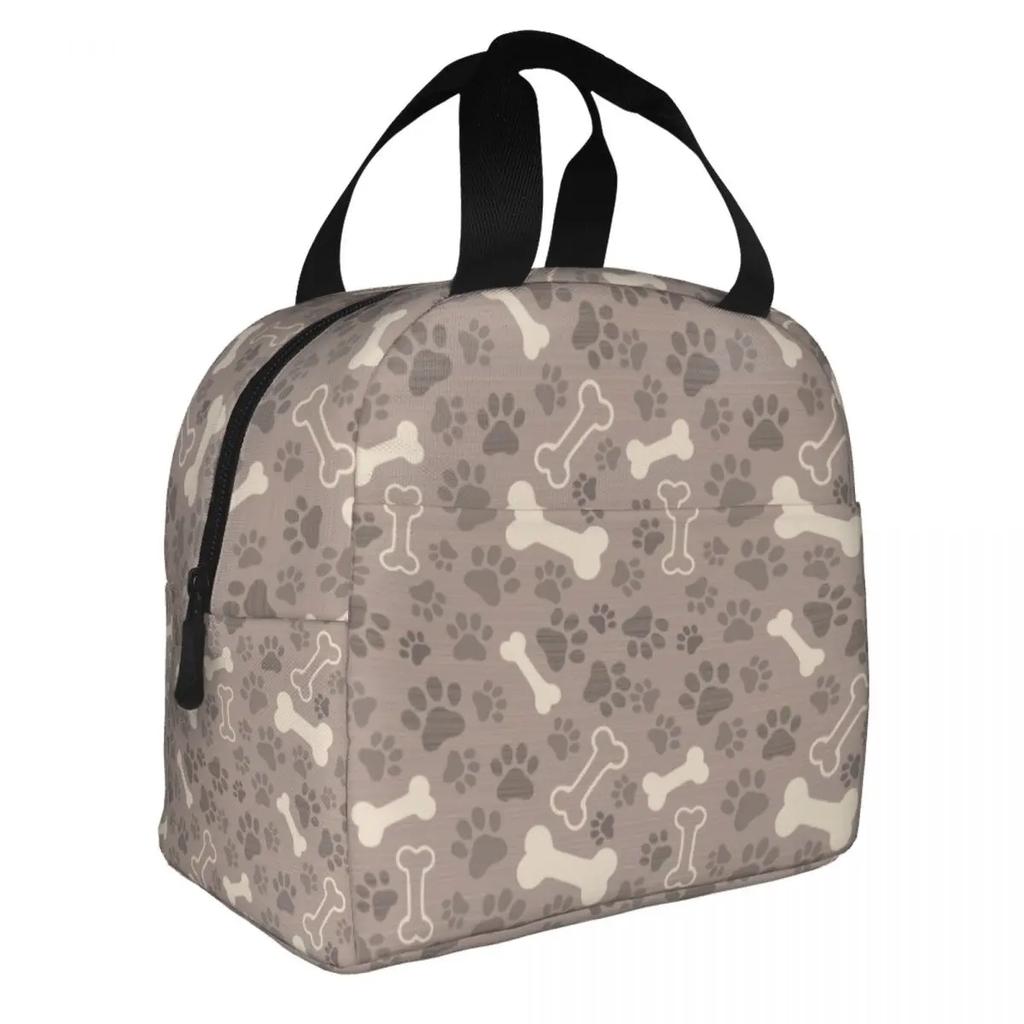 Милая сумка для ланча с изображением костей и лап собаки, термохолодильник, изолированный ланч-бокс для женщин, детей, школы, работы, пикника, сумки для еды