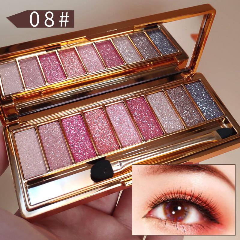9 Color Eye Shadow Fine Shimmering Pearly Shimmering Super Shimmery Mashed Potato Texture Eye Shadow