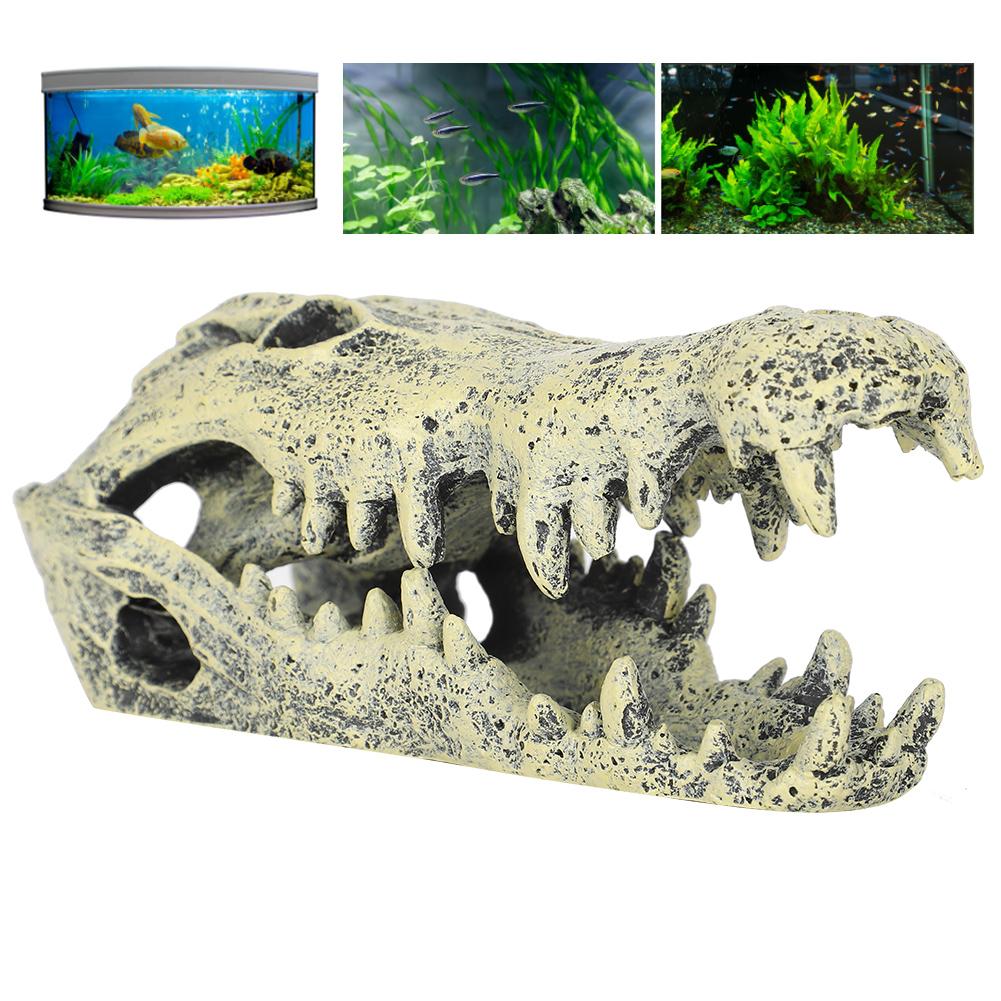 Аквариумный декор Искусственное украшение в форме черепа для украшения ландшафта