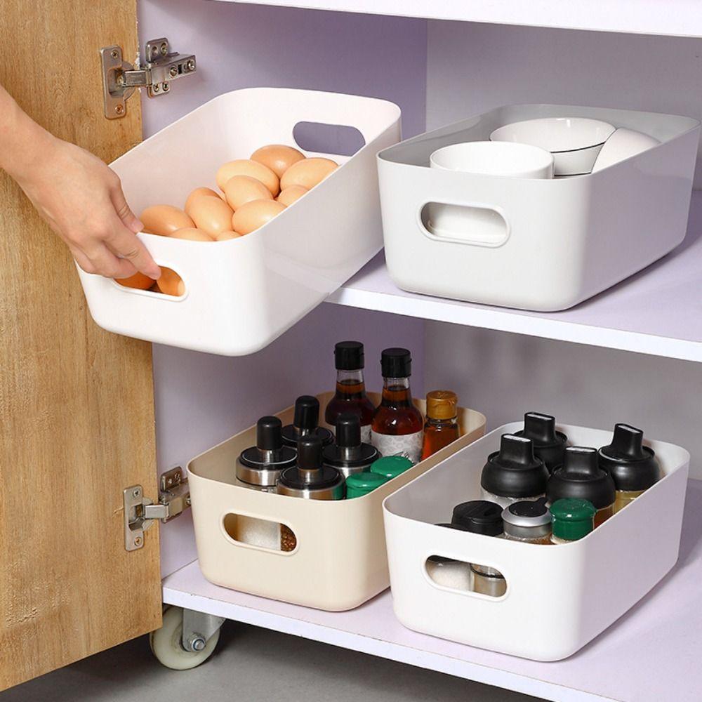 PP Multiple Colour Storage Baskets High-capacity Sundry Sorting Box Plastic Storage Boxes  Cupboard