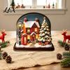 Holiday Gift Ideas Christmas Glowing House Ornament, LED Wooden Tabletop Decor for Hanging Decorations Village Display, Light Up Party Supplies