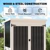 Outdoor Storage Cabinet with Removable Shelves, Garden Tool Shed with Asphalt Roof, White and Black