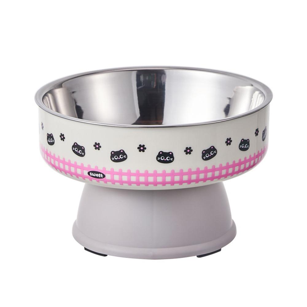 Cartoon Cat Food Water Bowl Anti Slip Elevated Cats Feeder Bowl  for Kitten/Puppy/Bunny