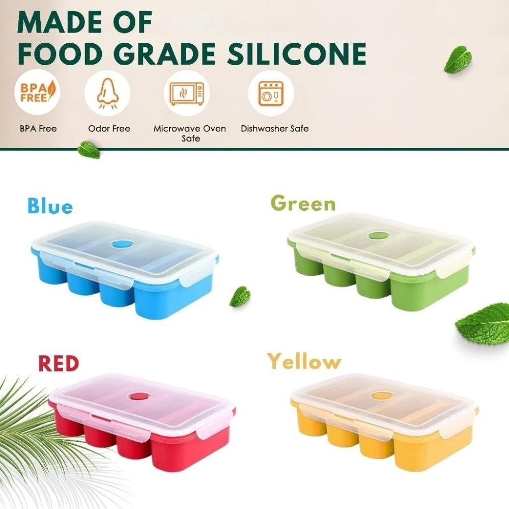 With Lid Freezer Soup Tray Silicone Food Meal Molds Multipurpose Soup Ice Cube Molds Soup Storage