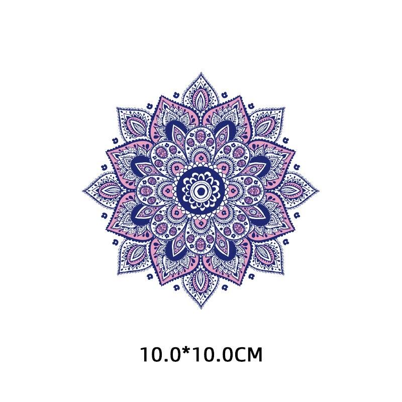 Гладильные наклейки с изображением мандалы, термонаклейки для одежды, термоклеевые нашивки, нашивка «сделай сам», гибкая плавкая переводная аппликация, платье
