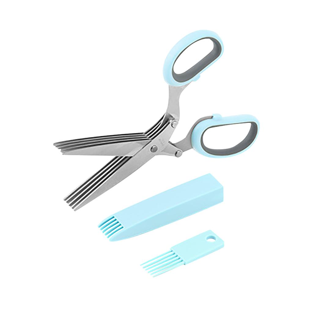 Multi Layer Scallion Vegetable Scissors Five Layer Office Shredded Paper Scissors