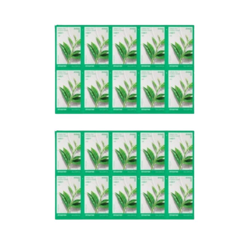 Innisfree Houttuynia Cordata Энергетическая маска 22 мл x 10 листов | Успокаивающая и очищающая листовая маска с экстрактом хауттюйнии сердцелистной | Корейский уход за кожей