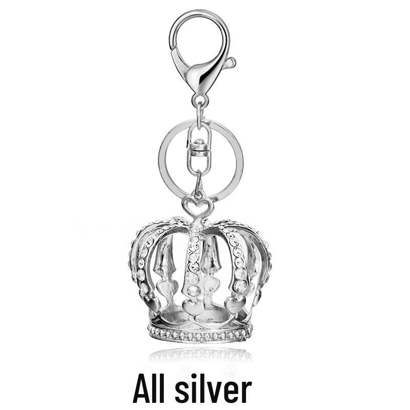 Crown Rhinestone Fashion Keychain Pendant for Bags, Cars, and Clothing