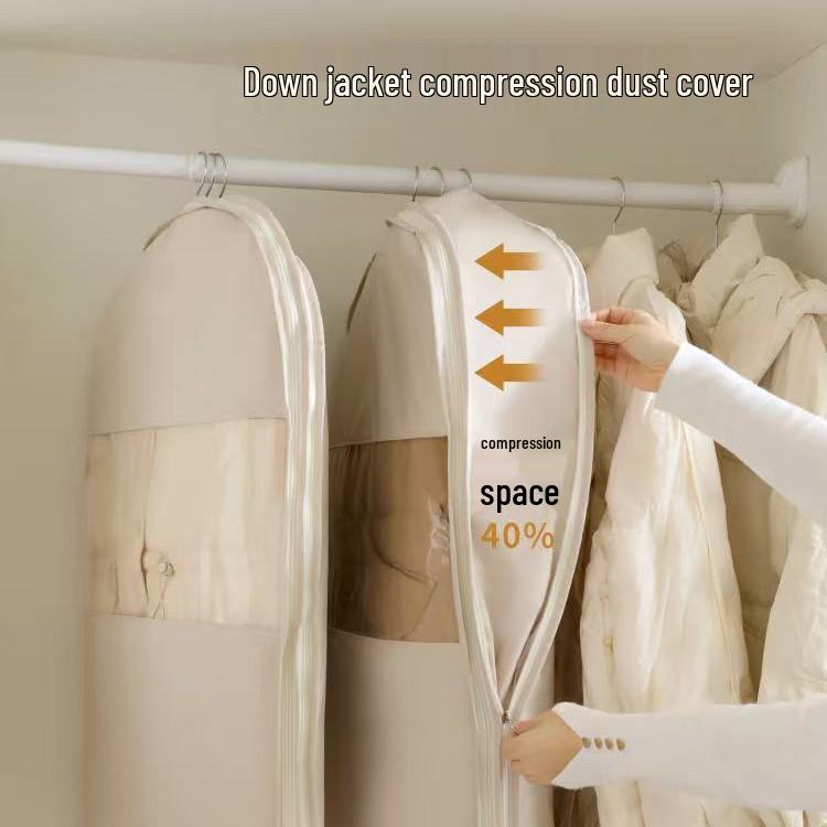 Пуховик Пылезащитный Компрессионный Подвесной Мешок - Чехол для Одежды для Гардероба
