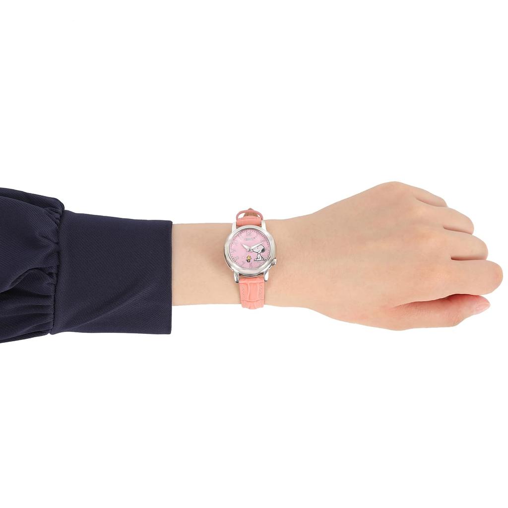 Snoopy Watch World Limited 100 шт., каждая с серийным номером, японская модель, ремешок из натуральной кожи, женские (розовый)