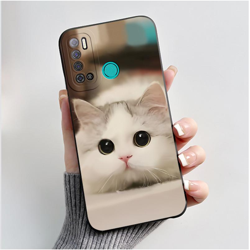 Для Tecno Pouvoir 4 Pro LC8 Чехол Эстетичный Милый Кот Ударопрочный Силиконовый Мягкий ТПУ Чехол Для Tecno Pouvoir 4 Чехол LC7 Оболочка Funda