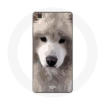 Coque Pour Huawei P8 Lite Samoyède Gris Race De Chiens