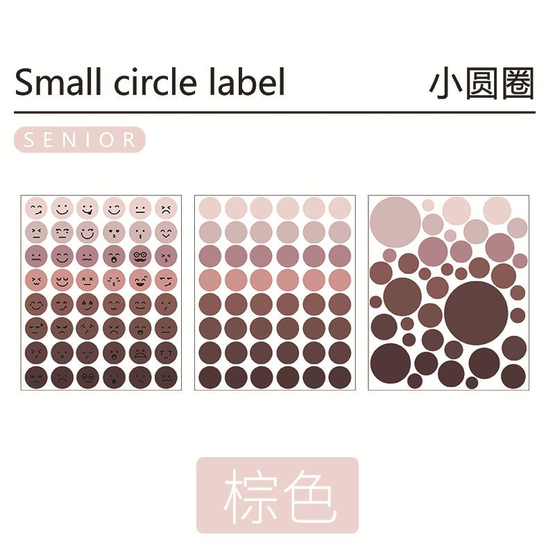 Gift Korean Version of Ins Polka Dot Smiley Face and Paper Sticker DIY Diary Account Decoration Material Label Sealing Sticker