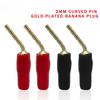 20 шт. Красно-черные изогнутые штырьковые 2 мм разъемы типа «банан» под прямым углом, штекеры «банан», аудио, кабель для динамиков, разъемы