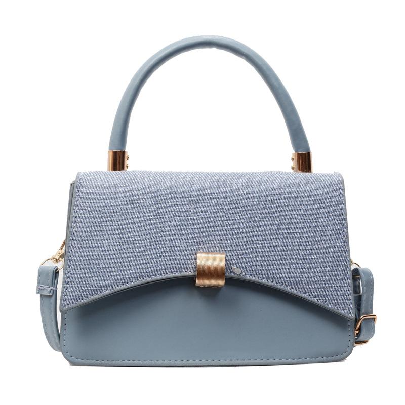 Свежая и простая женская текстура 2025 лето новая повседневная темпераментная вставка на одно плечо через плечо портативная маленькая квадратная сумка бар