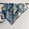 2024 New Fashionable Versatile Silk Scarf 68 Cm Printed Sunscreen Decorative Small Square Scarf Velvet Texture Scarf