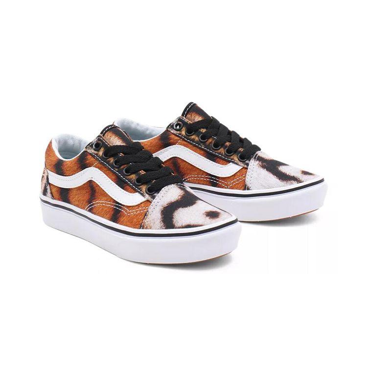 Y/Project X Vans Холщовая Коллаборация Липучка Повседневные Тигровый Принт Низкие Детские Кроссовки Детские кроссовки Коричневый VN0A4U1Q9A9