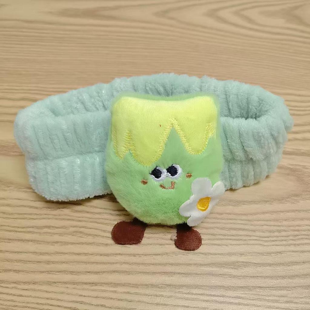 Корейская мультяшная фланелевая рождественская повязка на голову - Милая плюшевая резинка для волос для умывания лица и макияжа