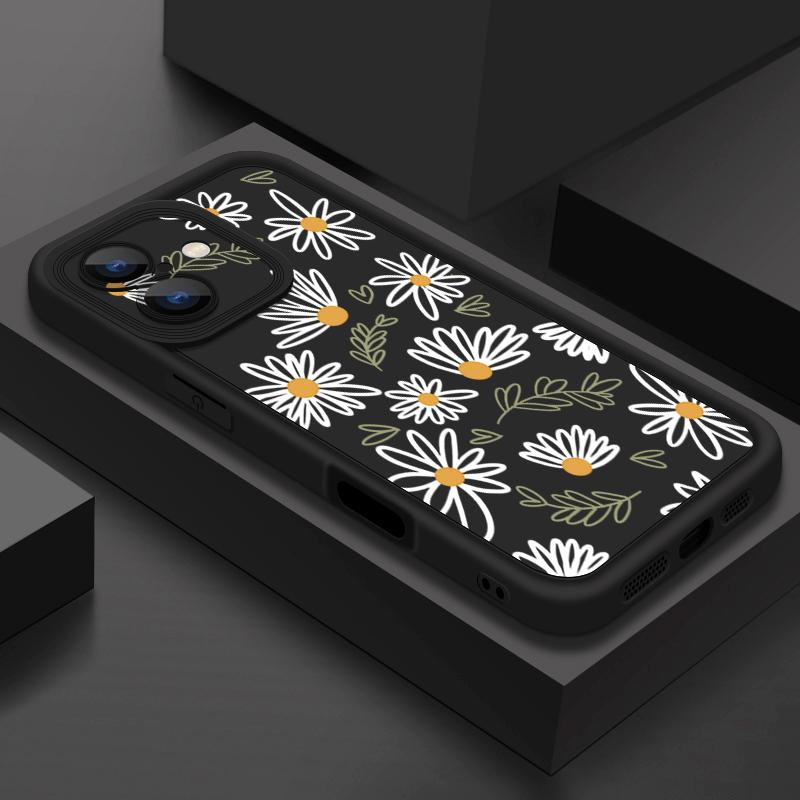 Мягкий чехол из ТПУ для iPhone 16e 16 17 Pro Max 15 14 Plus 13 12 Pro Max 11 17 Air Мультяшный Белый Цветок Печать Силиконовый Чехол для Телефона