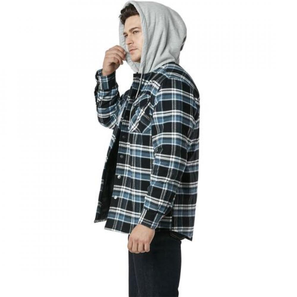 Cqr Men S Fleece Lined Shirt Hooded Winter Jacket Cq Hok720